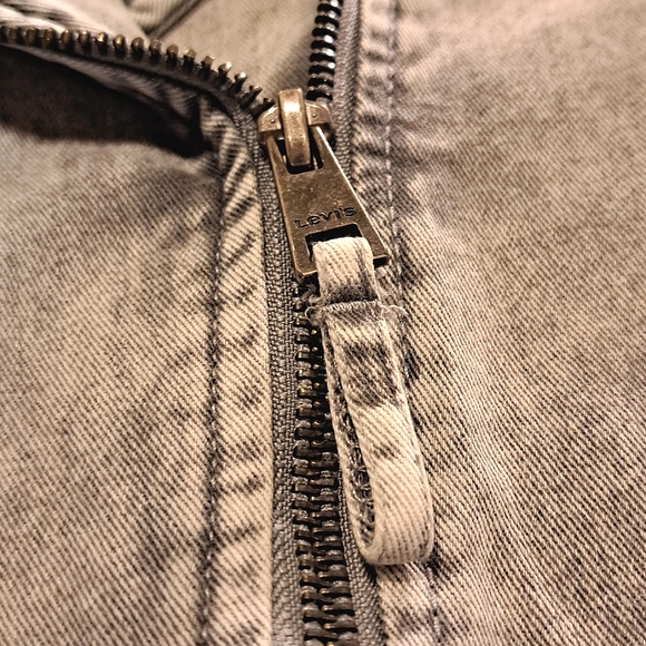 Levi's Washed Grey Denim-Sherpa Fall/Winter Biker Jacket/Coat Size M - Picture 14 of 15